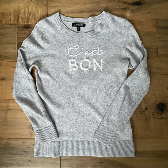 Banana Republic C'est Bon Embroidered Merino Wool Blend Sweater - Picture 1 of 7